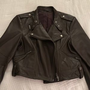 3/4 length sleeve - Leather Moto jacket